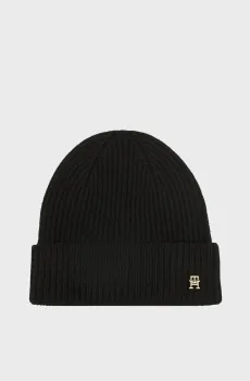 Женская черная кашемировая шапка CASHMERE Черный ONESIZE Tommy Hilfiger AW0AW17772