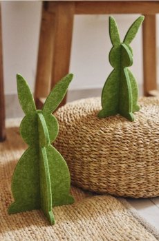 Набір великодніх стоячих зайчиків 2 pack - зелений