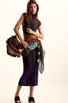 Desigual Abstract Printed Bodycon Midi Dress