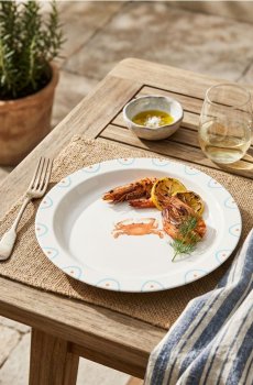 Керамічна тарілка з морським мотивом - різнобарвний