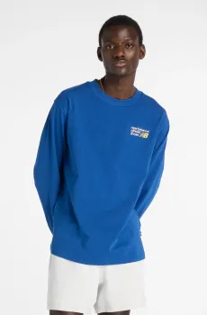 Мужской синий лонгслив Athletics Premium Back Logo Long Sleeve Синий L New Balance MT51931GAB