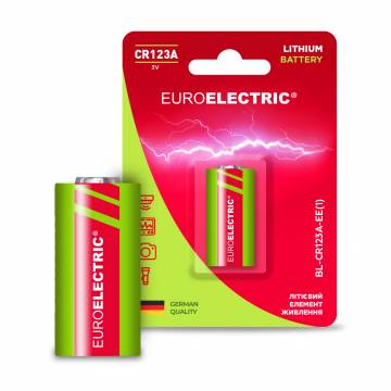 Литиевая батарейка Euroelectric CR123A, 3V, 1 шт Литиевая батарейка Euroelectric CR123A, 3V, 1 шт