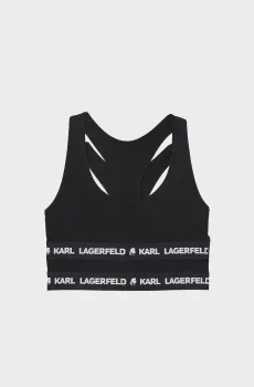 Женский черный топ Logo Bralette (2 шт) Черный XL Karl Lagerfeld 220W2155