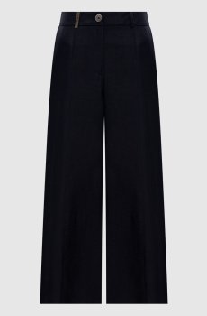 Синие брюки с брендовым патчем