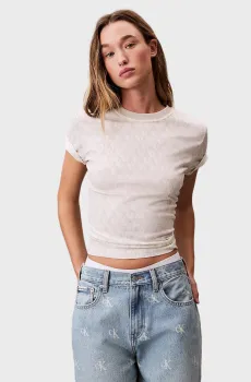 Женская бежевая футболка DBL MERC Бежевый XS Calvin Klein LV044C206G