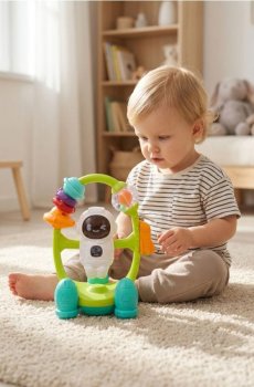 Інтерактивна настільна іграшка астронавт зі звуками та світлом - різнобарвний