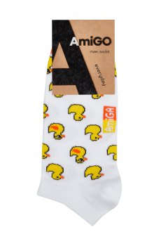 Носки мужские AmiGO белые, с утками, размер 29