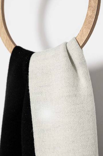 Шарф с примесью шерсти MM6 Maison Margiela цвет чёрный узорный S52TE0055.M13050 Шарф с примесью шерсти MM6 Maison Margiela цвет чёрный узорный S52TE0055.M13050