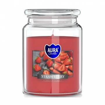 Ароматическая свеча в банке Bispol Scented Candle Aura Strawberry, 500 г (snd99-73)