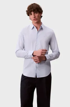Мужская голубая рубашка в полоску THIN Голубой M Calvin Klein LV04LE120G