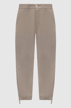 Брюки цвета хаки с льном