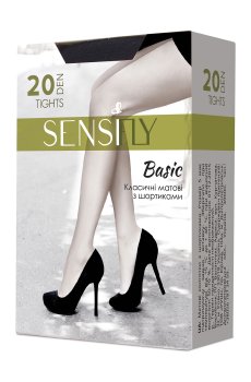 Колготки женские матовые Sensi fly Basik с шортиками, 20 DEN, черные, размер 5