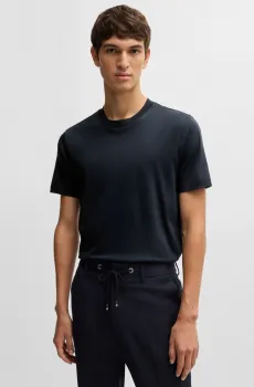 Мужская темно-синяя футболка Синий L BOSS 50523931;404