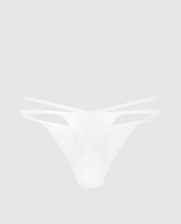 Белые трусики от купальника с эмблемой Белые трусики от купальника с эмблемой