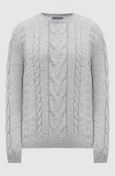 Серый свитер с шерстью