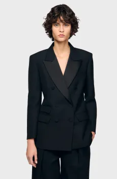 Женский черный жакет Черный 42 Sandro SFPVE01286_Black