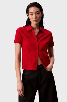 Женское красное поло JACQUARD Красный XS Calvin Klein Jeans LV044D209G