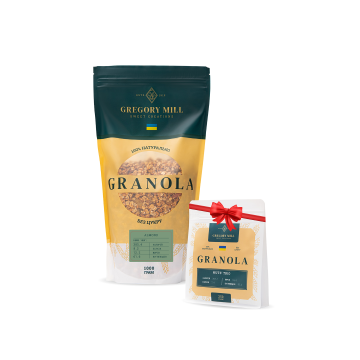 Набір граноли Mini Almond, 1 кг & Nuts’ Trio, 250 г у подарунок Gregory Mill Набір граноли Mini Almond, 1 кг & Nuts’ Trio, 250 г у подарунок Gregory Mill