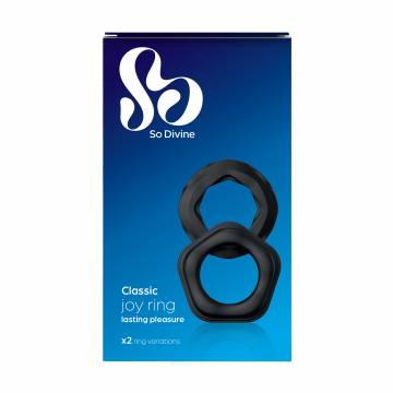 Набор эрекционных колец So Divine Classic Joy Ring черный, 2 шт Набор эрекционных колец So Divine Classic Joy Ring черный, 2 шт