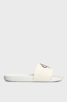 Женские белые слайдеры SLIDE OVERSIZED BRAND Белый 39 Calvin Klein YW0YW01000