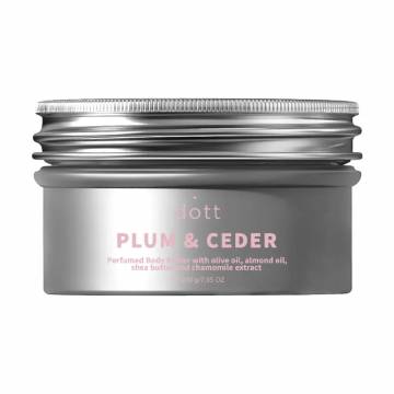 Парфюмированный баттер для тела Dott Plum & Cedar Perfumed Body Butter с маслом оливки, миндаля, ши и экстрактом ромашки, 200 мл Парфюмированный баттер для тела Dott Plum & Cedar Perfumed Body Butter с маслом оливки, миндаля, ши и экстрактом ромашки, 200 мл