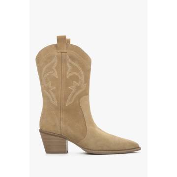 Ковбойки велюрові світло-бежеві Estro ER00113879