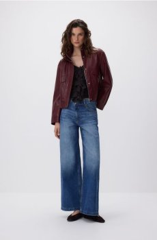 Reserved - Куртка зі штучної шкіри - бордовий - 451IA-53X