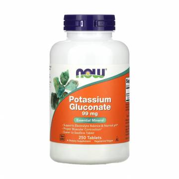 Глюконат калия Now Foods Potassium Gluconate 99 мг, 250 таблеток Глюконат калия Now Foods Potassium Gluconate 99 мг, 250 таблеток