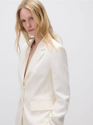 Reserved - Жаккардовый блейзер slim fit - кремовий - 528EN-01X Reserved - Жаккардовый блейзер slim fit - кремовий - 528EN-01X