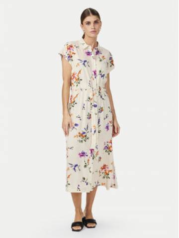 YAS Сукня-сорочка Asina 26034003 Écru Regular Fit YAS Сукня-сорочка Asina 26034003 Écru Regular Fit