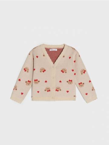 Светр на ґудзиках з домішкою віскози - нюдовий