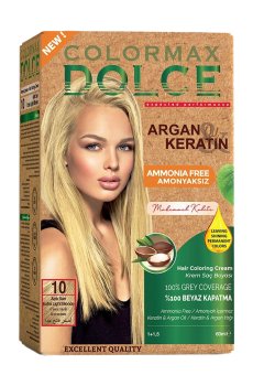Безаммиачная крем-краска для волос Colormax Dolce Ammonia Free Hair Coloring Cream 10 Extra Light Blonde, 165 мл