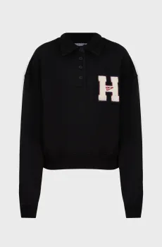 Женская черная спортивная кофта TJW H GRAPHIC HWK POLO Черный XS Tommy Jeans DW0DW20537