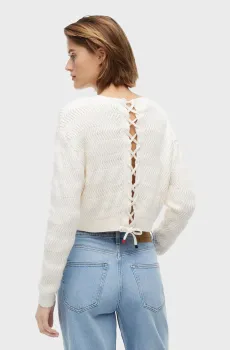 Женский белый джемпер TEXTURED Белый L Tommy Jeans DW0DW22921