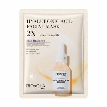 Тканевая маска для лица Bioaqua Hyaluronic Acid Facial Mask 2X Delicate Smooth с гиалуроновой кислотой, 30 г Тканевая маска для лица Bioaqua Hyaluronic Acid Facial Mask 2X Delicate Smooth с гиалуроновой кислотой, 30 г