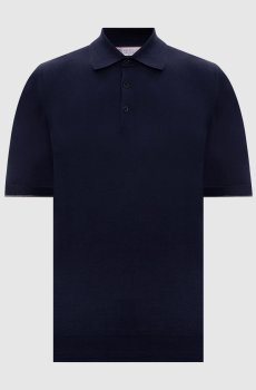 Синее поло с окантовкой