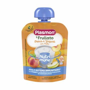 Детское пюре Plasmon Nutrimune Персик, яблоко и йогурт, от 6 месяцев, 85 г Детское пюре Plasmon Nutrimune Персик, яблоко и йогурт, от 6 месяцев, 85 г