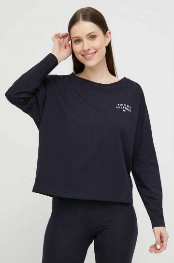 Хлопковый лонгслив лаунж Tommy Hilfiger цвет синий Хлопковый лонгслив лаунж Tommy Hilfiger цвет синий