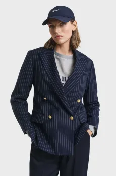 Женский темно-синий жакет в полоску PINSTRIPE REG CLUB Синий 34 Gant 4770334