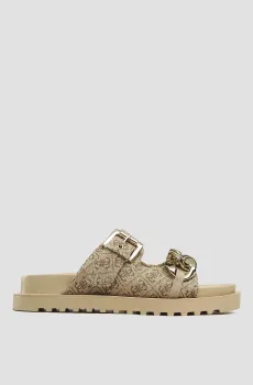 Женские бежевые слайдеры с узором Бежевый 37 Guess FL6FT2.FAL03;BEIBR