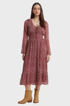 Женское красное платье с узором Красный 38 SPRINGFIELD 7953600