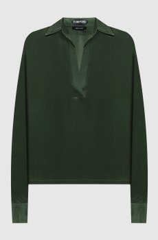 Зеленая блуза из шелка