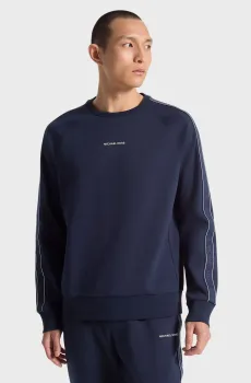 Мужской темно-синий свитшот LOGO TAPE CREW Синий XL Michael Kors CT4524C5MF