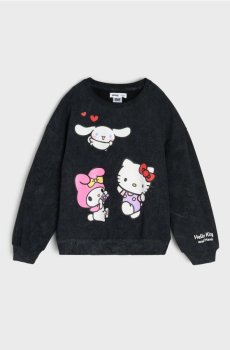 Світшот crewneck Hello Kitty - чорний