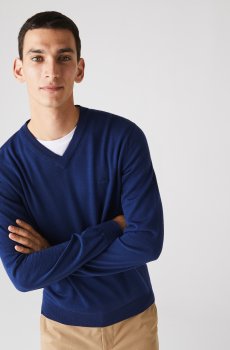 Lacoste светр чоловічий з V-вирізом