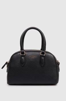 Черная сумка-тоут с фактурным логотипом