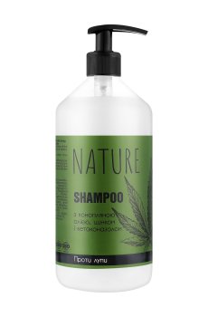 Шампунь Bioton Cosmetics Nature Shampoo против перхоти, с конопляным маслом, цинком и кетоконазолом, 900 мл