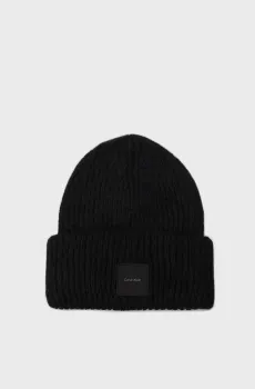Мужская черная шерстяная шапка WOOL XL BEANIE Черный ONESIZE Calvin Klein K50K512357
