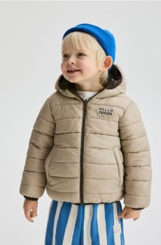 Reserved - Двостороння куртка з каптуром - темно коричневий - 778HF-89X