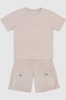 Детский серый костюм с логотипом